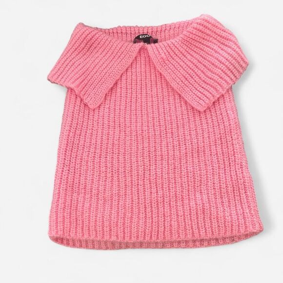 Ego Hot Pink Strapless Chunky Knit Top – Y2K Indie Cottagecore Small - Picture 3 of 5